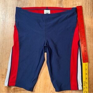 Speedo USA Endurance + Swim Short, Men's Size 32 - Navy with stripes